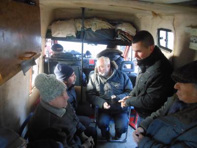 Bien au chaud dans le fourgon de Gérard